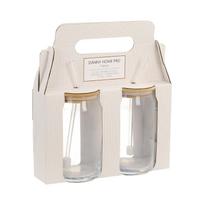 Geriamosios stiklinės CLASSIC 2 vnt. 500 ml, su dangteliu ir stikliniu šiaudeliu