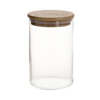 Stiklinis indelis JARA D8,3xH13cm 790ml su bambukiniu dangteliu