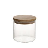Stiklinis indelis JARA D8,3xH8cm 390ml su bambukiniu dangteliu