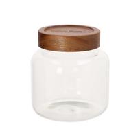 Stiklinis indelis RIVA D13xH14cm 1300ml akacijos medžio su dangteliu