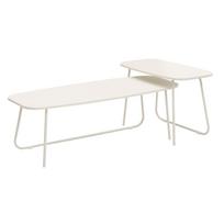 Kavos staliukas DUO 2vnt 120x48xH40cm, 75x40xH48cm, šviesaus medžio/smėlio spalvos