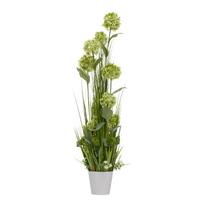 Dirbtinė gėlė GARDEN H120cm, žalia hortenzija, žolė su vazonu