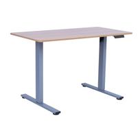Rašomasis stalas ERGO FIT su 1 varikliu 120x60xH71,5-116cm, ąžuolo/sidabro pilkos spalvos