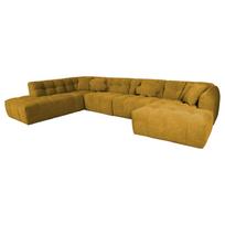 Kampinė U formos sofa FORTE LC, rusvai geltona