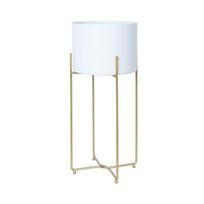 Gėlių stovas DEIA WHITE L 24,5×23,5xH57cm, baltos/auksinės spalvos