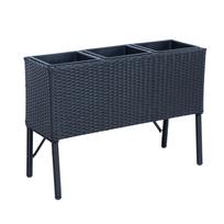 Gėlių dėžutė WICKER 78x33xH54cm, juoda