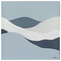 Tapyba aliejiniais dažais 100x100cm, abstrakti jūra