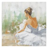 Tapyba aliejiniais dažais 80x80cm, šokėja balta spalva