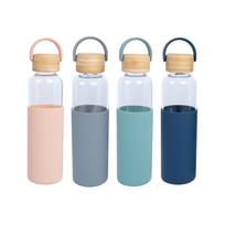 Geriamojo gėrimo butelis GLASS H22,5cm 550ml, stiklas, bambukinis dangtelis