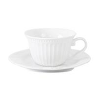 Puodelis ir lėkštė SOFIA-2, puodelis 180ml, lėkštė D15cm, baltos spalvos