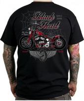 T-Shirt BLACK HEART Red Baron Chopper - Black