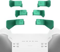 "eXtremeRate" 6 x "Swift" mentelės, skirtos "Xbox One Elite" ir "Elite Series 2/Series 2-Core" valdikliams, matinės keičiamos atsarginės metalinės galinės mentelės, trigerio mygtukų priedai, Aqua Green
