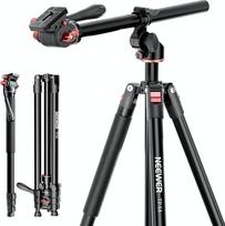"NEEWER" horizontalusis fotoaparato trikojis "Monopod" su "Fluid Head" ir lanksčia centrine kolona, 90 colių aukščio metalinis DSLR vaizdo įrašų kelionių trikojis, "Arca" tipo greito atleidimo plokštelė, maks. Apkrova 13,2 kg, TP64