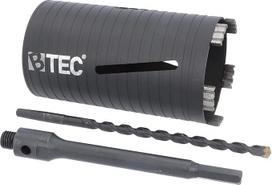"Premium" deimantinis grąžtas betonui Naudingasis ilgis 180 mm, šešiakampis ilgas (200 mm) priedas ir centrinis grąžtas 102 mm