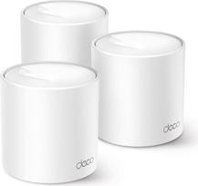 "TP-Link Deco X1500 Mesh WLAN" rinkinys (3 pakuotės), WI-FI AX1500 dviejų dažnių maršrutizatorius ir kartotuvas, 2 x Gigabitiniai prievadai kiekviename įrenginyje, skirtas namams su 4-5 miegamaisiais, visapusiška jaunimo apsauga, WPA3