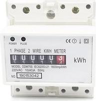 35 mm DIN bėgio elektros energijos skaitiklis, vienfazis dviejų branduolių bėgis, elektros energijos suvartojimas, vatmetras, vidaus biuro skaitiklis