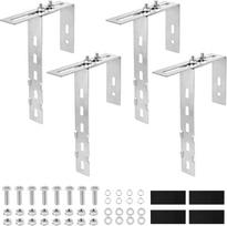 4 x balkono laikiklis, skirtas saulės modulių kabliams, reguliuojami 6-18 cm balkono elektrinės kabliai, nerūdijančio plieno 304 storis 2 mm, saulės kolektorių montavimo kablys su varžtais, skirtas kvadratiniams apvaliems turėklams