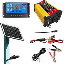 4-kWh-Solarmodul-Kit,18W 12V Solarpanel 30A Solarladeregler - Solarstromanlage mit Solar-Wechselrichter mit Multimedia-Player, geeignet für Campingausflüge im Freien