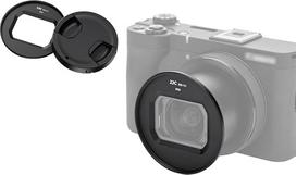 JJC 3 dalių objektyvų rinkinys, suderinamas su "Canon PowerShot V1" skaitmeniniu fotoaparatu + 58 mm aliuminio lydinio filtro adapterio žiedas, objektyvo dangtelis su laidu