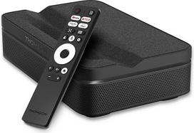Nešiojamasis išmanusis lazerinis projektorius "Thomson Sirius PG55B" su "Google TV", integruotu akumuliatoriumi, itin mažu atstumu, 600 ANSI liumenų, HDR10+, "Dolby Audio", automatiniu fokusavimu, "Wi-Fi", "Bluetooth" - juodas