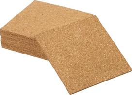 QUARKZMAN Pack of 10 Self-Adhesive Cork Panels, 3.74 x 3.74 x 3 colių Square Cork Mats Back Panels Self-Adhesive Cork Boards Adhesive Cork Mat for Coasters and DIY Craft Supplies