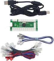 SJJJX Nulinis vėlavimas USB kodavimo įtaisas LED Joystick Kit Arcade DIY valdiklis kompiuteriui Retropie Raspberry Pi MAME