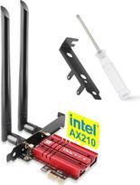 Ubit Bluetooth WLAN kortelė Intel AX210 iki 5400Mbps, (2,4 GHz / 5 GHz / 6 GHz PCIe WLAN kortelė kompiuteriui su Bluetooth 5.3 PCI Express tinklo kortele, skirta Windows 10/11 64 Bit