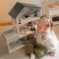 TOOKY TOY Didelis medinis lėlių namelis su figūrėlėmis, FSC