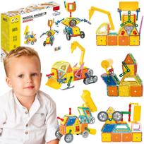 WOOPIE Spalvotas 3D magnetinis konstruktorius, transporto priemonės, STEAM, 80 dalių
