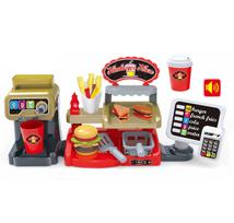 WOOPIE Fast Food XXL Žaidimų Rinkinys (Parduotuvė, Restoranas, Kasa ir Gėrimų Dalytuvas)