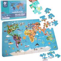 CLASSIC WORLD Medinė Pasaulio žemėlapio dėlionė