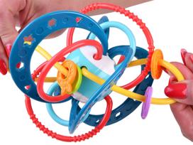 WOOPIE BABY Montessori 2in1 sensorinis žaislas: kramtukas ir barškutis