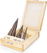 3 "Ferrcan" žingsninių grąžtų rinkinys Kobalto HSS M35, skirtas nerūdijančiam plienui ir metalams