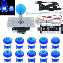 Arkadinių žaidimų LED "pasidaryk pats" rinkinys Mechaninis klaviatūros jungiklis Arkadinis LED mygtukas LED Joystick valdiklis Nulinis vėlavimas USB kodavimo įrenginys, skirtas kompiuteriui MAME Retropie Jamma