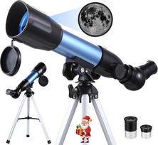Astronomijos teleskopas vaikams ir suaugusiesiems, 360/50 mm HD refraktoriaus teleskopas, nešiojamas teleskopas pradedantiesiems, idealiai tinka dangaus ir kraštovaizdžio stebėjimui, šventinė dovana vaikams