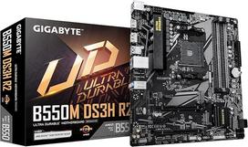 GIGABYTE B550M DS3H R2 pagrindinė plokštė - AMD Ryzen 5000 procesoriai, 5+3 fazių VRM, iki 4733 MHz DDR4 (O.C.), 1x PCIe 4.0 + 1x PCIe 3.0 M.2, 1GbE LAN, USB 3.2 Gen 1