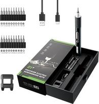JAKEMY mini elektrinis atsuktuvas E21-A rinkinys Reguliuojamas 3 sukimo momentų akumuliatoriaus precizinis mechaninis elektrinis atsuktuvas su LED lemputėmis USB Type-C įkrovimas, skirtas kompiuteriui, nešiojamajam kompiuteriui, akiniams, laikrodžiams, fo