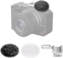 SMALLRIG kailio priekinio skydelio rinkinys (2 pakuotės), skirtas "Canon R50V" fotoaparatui, "Hot Shoe" adapteris su apsauga nuo vėjo, triukšmo mažinimo funkcija, pilkos ir baltos spalvos, skirtas lengvam mikrofono tvirtinimui - 5434