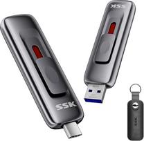 SSK 128GB išorinis kietojo kūno diskas Nešiojamasis SSD diskas, iki 550MB/s, C tipo + USB A greitas išorinis kietasis diskas