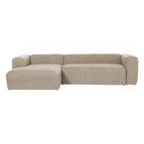 Kampinė sofa smėlio spalvos (su kairiuoju kampu) Blok – Kave Home