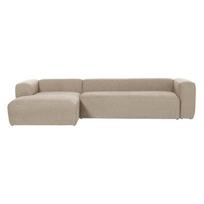 Kampinė sofa smėlio spalvos (su kairiuoju kampu) Blok – Kave Home
