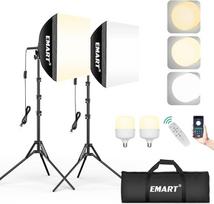 "EMART Softbox" fotostudijos rinkinys 40 x 40 cm, "Soft Box" apšvietimas 2 x 50 W 3000-6000 K LED studijinių šviesų rinkinys, skirtas portretams, vaizdo įrašams, fotografijai