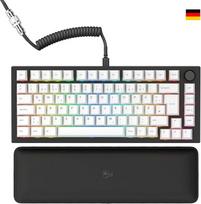 "Glorious Gaming" GMMK PRO 75% - modulinė mechaninė žaidimų klaviatūra, TKL, 1,5 kg svorio, visiškai reguliuojama, spiralinis laidas, riešo atrama, PBT klavišų dangteliai, vokiškas QWERTZ išdėstymas - juoda
