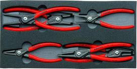 "Knipex" 00 20 01 V02 šešių tikslių žiedinių replių rinkinys putų dėkle, įvairiaspalvis