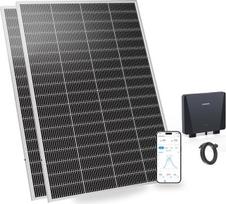 "Ray Lite" 400 W balkono elektrinė be laikiklio - visiškai sukomplektuotos N tipo saulės baterijos su 25 % efektyvumu - 800 W mikro inverteris su "WiFi" ir kintamosios srovės kabeliu - pagrindinis fotovoltinės saulės sistemos komplektas