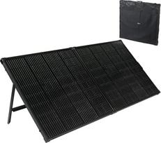 "revolt Mobile Solar Panel": Sulankstoma saulės baterija su monokristaliniais elementais, 240 W, juoda (sulankstoma, mažos saulės baterijos, vandeniui atsparūs krepšiai)