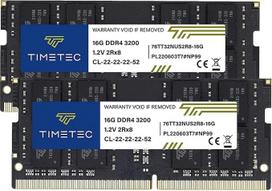 "Timetec Premium" 32GB rinkinys (2x16GB) DDR4 3200MHz (DDR4-3200) PC4-25600 Non-ECC Unbuffered 1.2V CL22 2Rx8 Dual Rank 260 Pin SODIMM, skirtas AMD ir "Intel" žaidimų nešiojamiesiems kompiuteriams Nešiojamųjų kompiuterių kompiuterių atmintis RAM