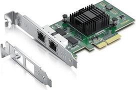 10Gtek® Gigabit PCIE serverio adapteris "Intel I350-T2" - I350AM2 lustas, du RJ45 prievadai, 1Gbit PCI Express Ethernet LAN tinklo kortelė, 10/100/1000Mbps tinklo plokštė, skirta "Windows Server", "Win8", "10", "XP" ir "Linux