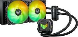 ASUS TUF Gaming LC II 240 ARGB "viskas viename" skystas procesoriaus aušintuvas (Aura Sync apšvietimas, 2x TUF Gaming 120 mm ARGB radiatoriaus ventiliatorius, juodas).