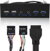 Bewinner USB3 priekinio skydelio išplėtimas HD USB 3.0 + USB 19PIN HD garso išplėtimas priekinis skydelis 2.0 4.8Gbps SuperSpeed Audio išplėtimas priekinis skydelis WinXP / 2003 / Vista / 2008/7 /